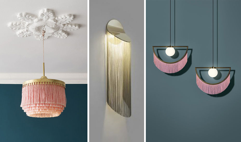Lámparas con flecos - Diseño interiores Valencia